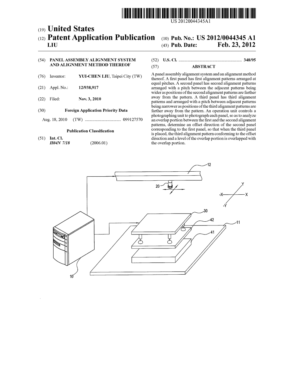 PANEL ASSEMBLY ALIGNMENT SYSTEM AND ALIGNMENT METHOD THEREOF - diagram, schematic, and image 01