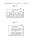 Image forming system for printing contents of widget application executed     in terminal diagram and image