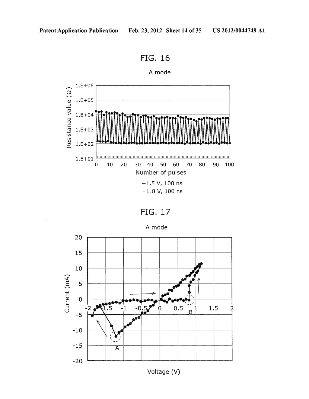 VARIABLE RESISTANCE NONVOLATILE STORAGE DEVICE AND METHOD OF FORMING     MEMORY CELL - diagram, schematic, and image 15