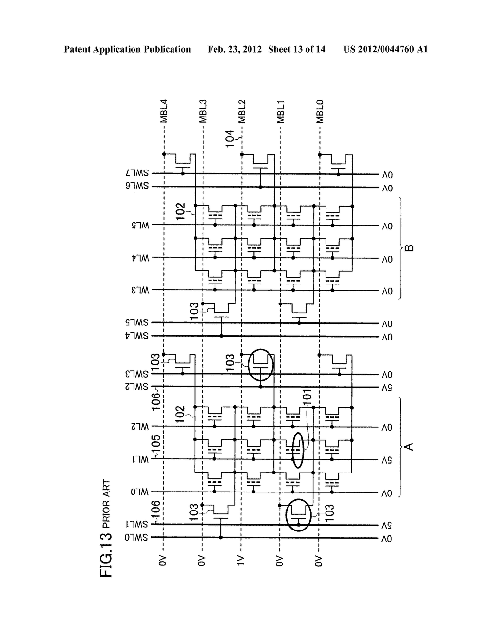 NONVOLATILE SEMICONDUCTOR MEMORY DEVICE AND DRIVING METHOD THEREOF - diagram, schematic, and image 14