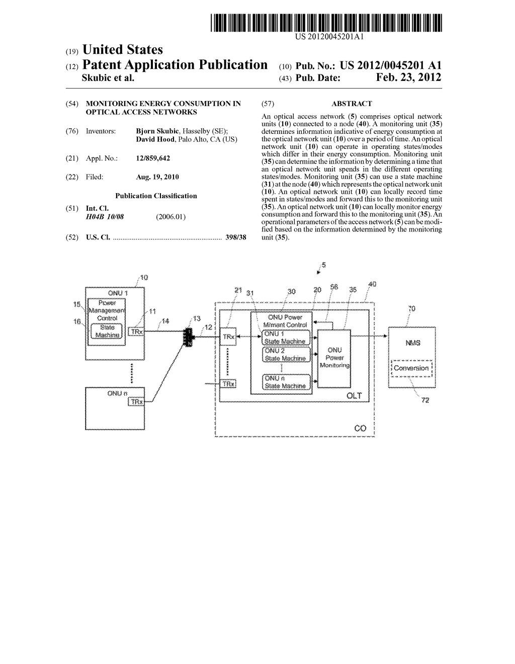 MONITORING ENERGY CONSUMPTION IN OPTICAL ACCESS NETWORKS - diagram, schematic, and image 01