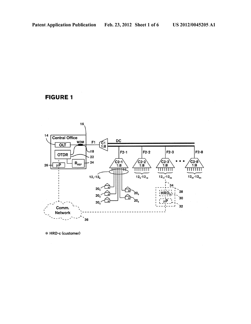 Method and Apparatus for Deriving Parameters of Optical Paths in Optical     Networks Using Two-wavelength OTDR and a Wavelength-Dependent Reflective     Element - diagram, schematic, and image 02