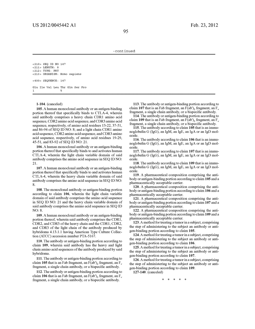 HUMAN MONOCLONAL ANTIBODIES TO CTLA-4 - diagram, schematic, and image 144