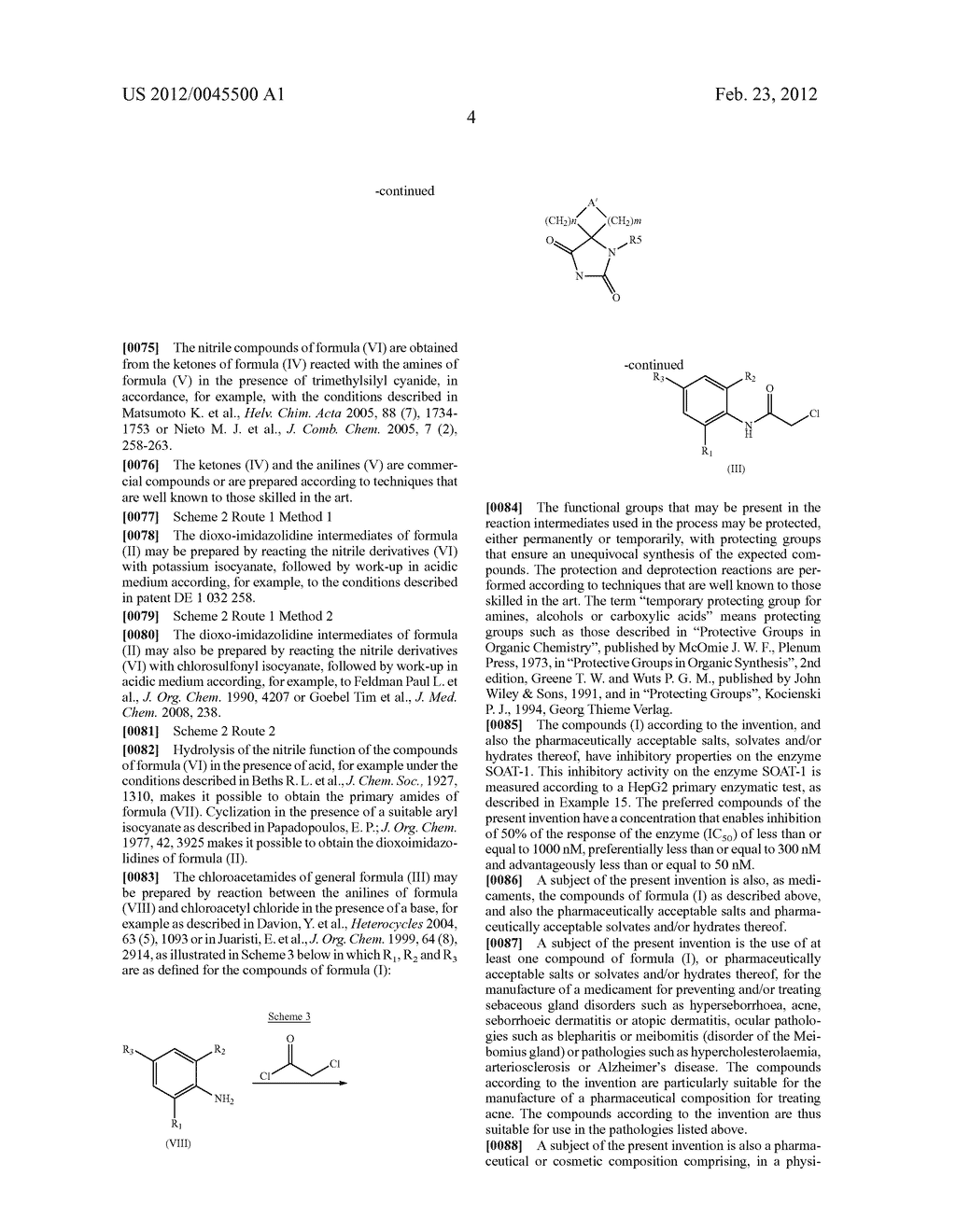 NOVEL DIOXO-IMIDAZOLIDINE DERIVATIVES, WHICH INHIBIT THE ENZYME SOAT-1,     AND PHARMACEUTICAL AND COSMETIC COMPOSITIONS CONTAINING THEM - diagram, schematic, and image 05