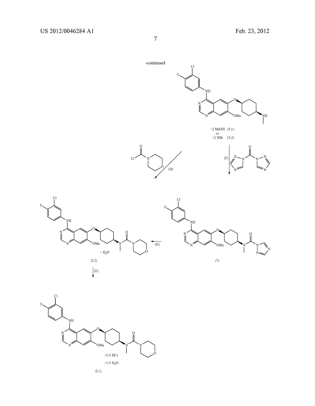 Salts and hydrates of     4-[(3-chloro-4-fluoro-phenyl)amino]-6-(cis-4--cyclohexan-1-yloxy)-7-metho-    xy-quinazoline, their use as a medicament and the preparation thereof - diagram, schematic, and image 32