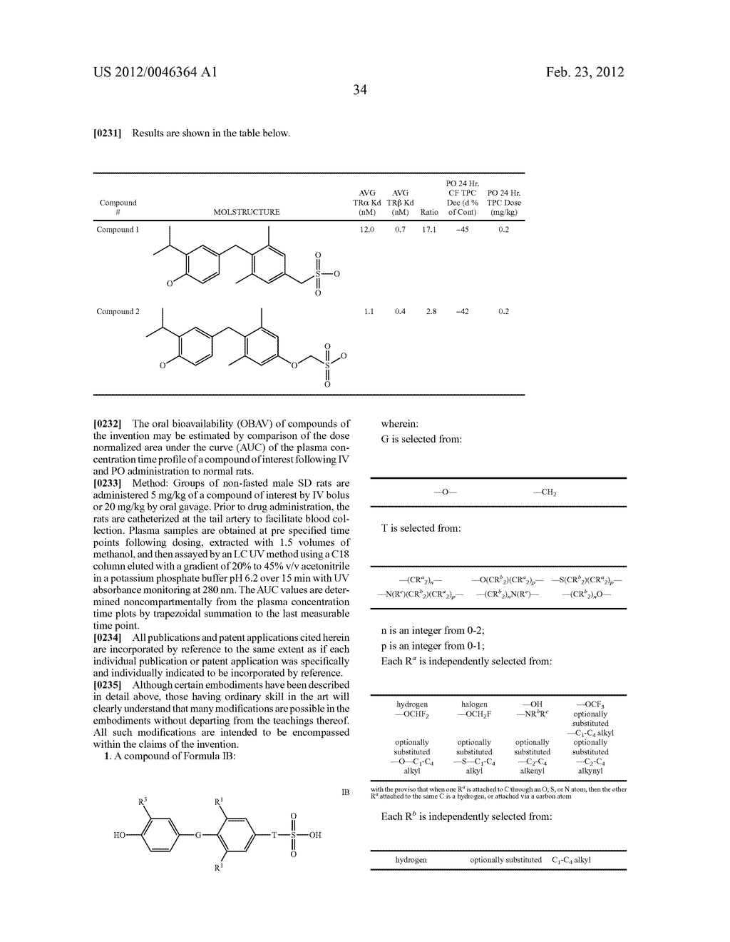 Novel Sulfonic Acid-Containing Thyromimetics, and Methods for Their Use - diagram, schematic, and image 35