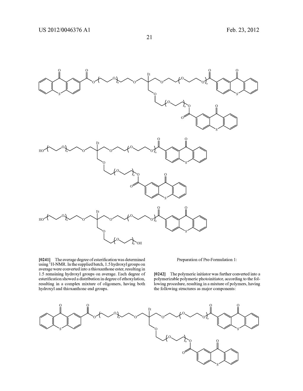 POLYMERIZABLE POLYMERIC PHOTOINITIATORS AND RADIATION CURABLE COMPOSITIONS - diagram, schematic, and image 22