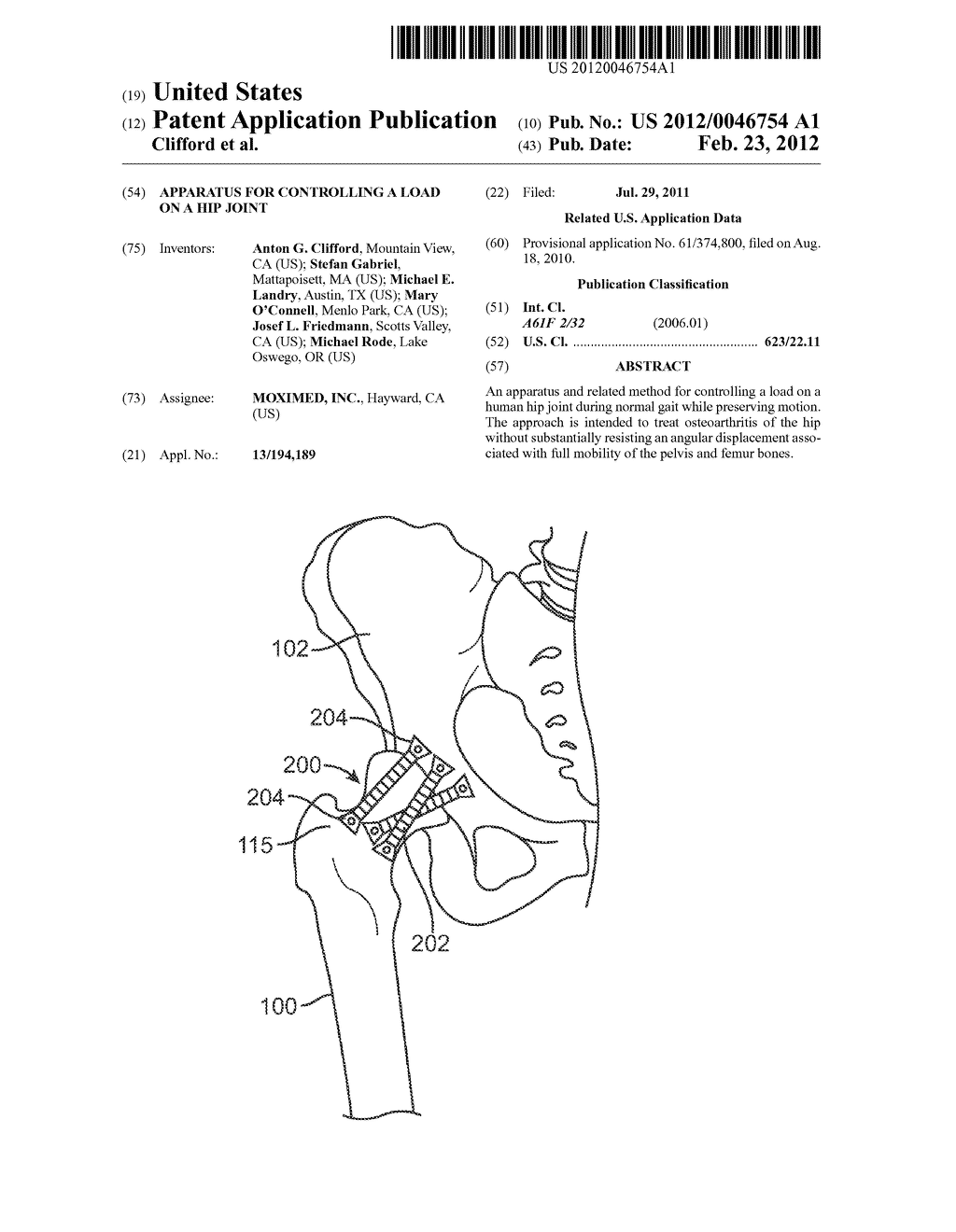 APPARATUS FOR CONTROLLING A LOAD ON A HIP JOINT - diagram, schematic, and image 01