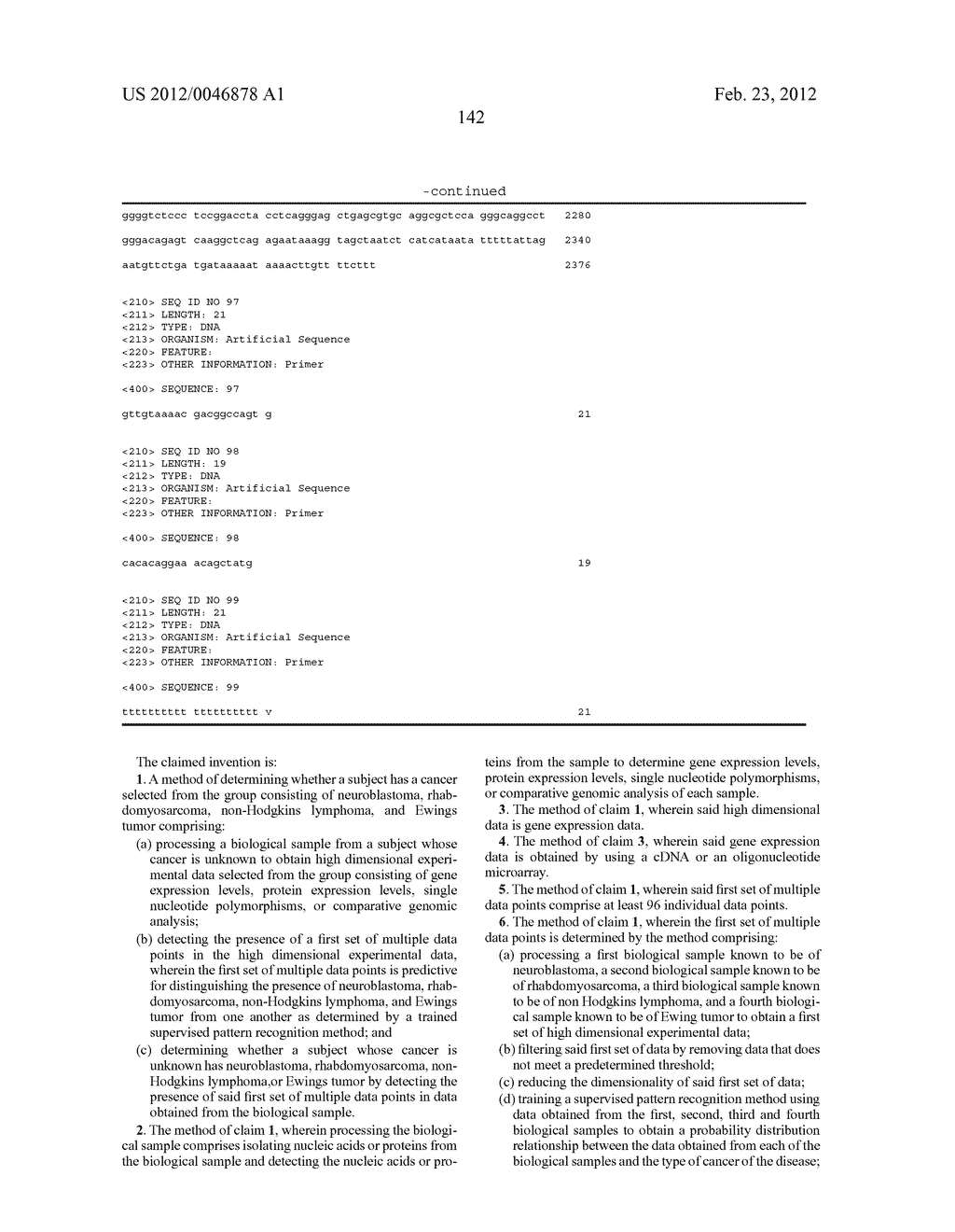 METHODS FOR ANALYZING HIGH DIMENSIONAL DATA FOR CLASSIFYING, DIAGNOSING,     PROGNOSTICATING, AND/OR PREDICTING DISEASES AND OTHER BIOLOGICAL STATES - diagram, schematic, and image 152