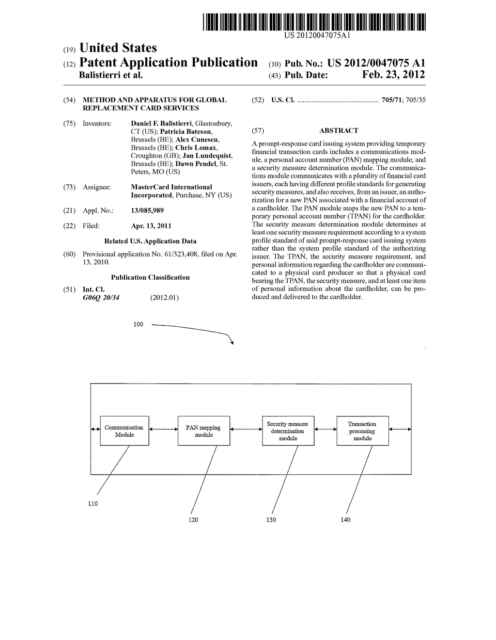 METHOD AND APPARATUS FOR GLOBAL REPLACEMENT CARD SERVICES - diagram, schematic, and image 01