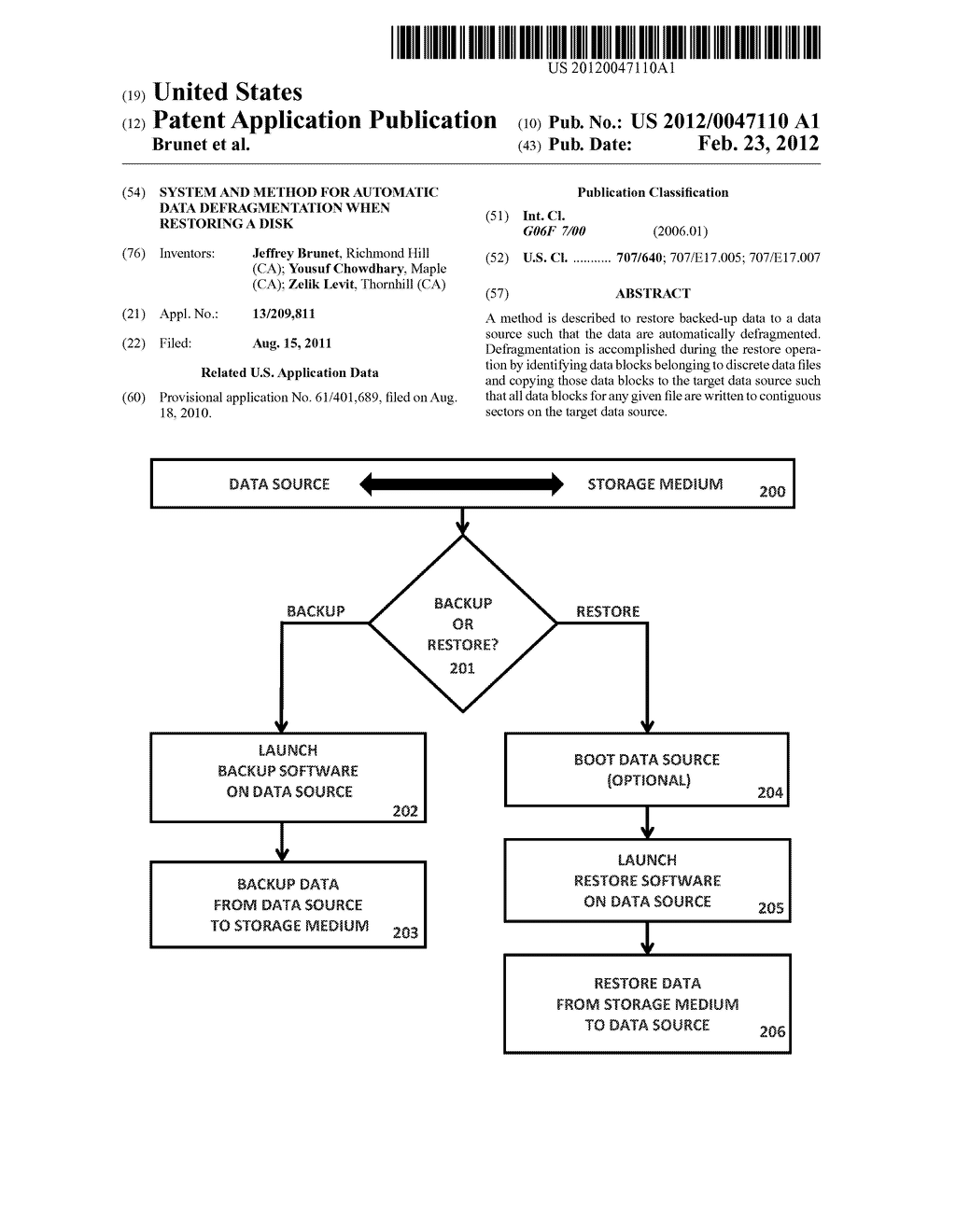 System and Method for Automatic Data Defragmentation When Restoring a Disk - diagram, schematic, and image 01