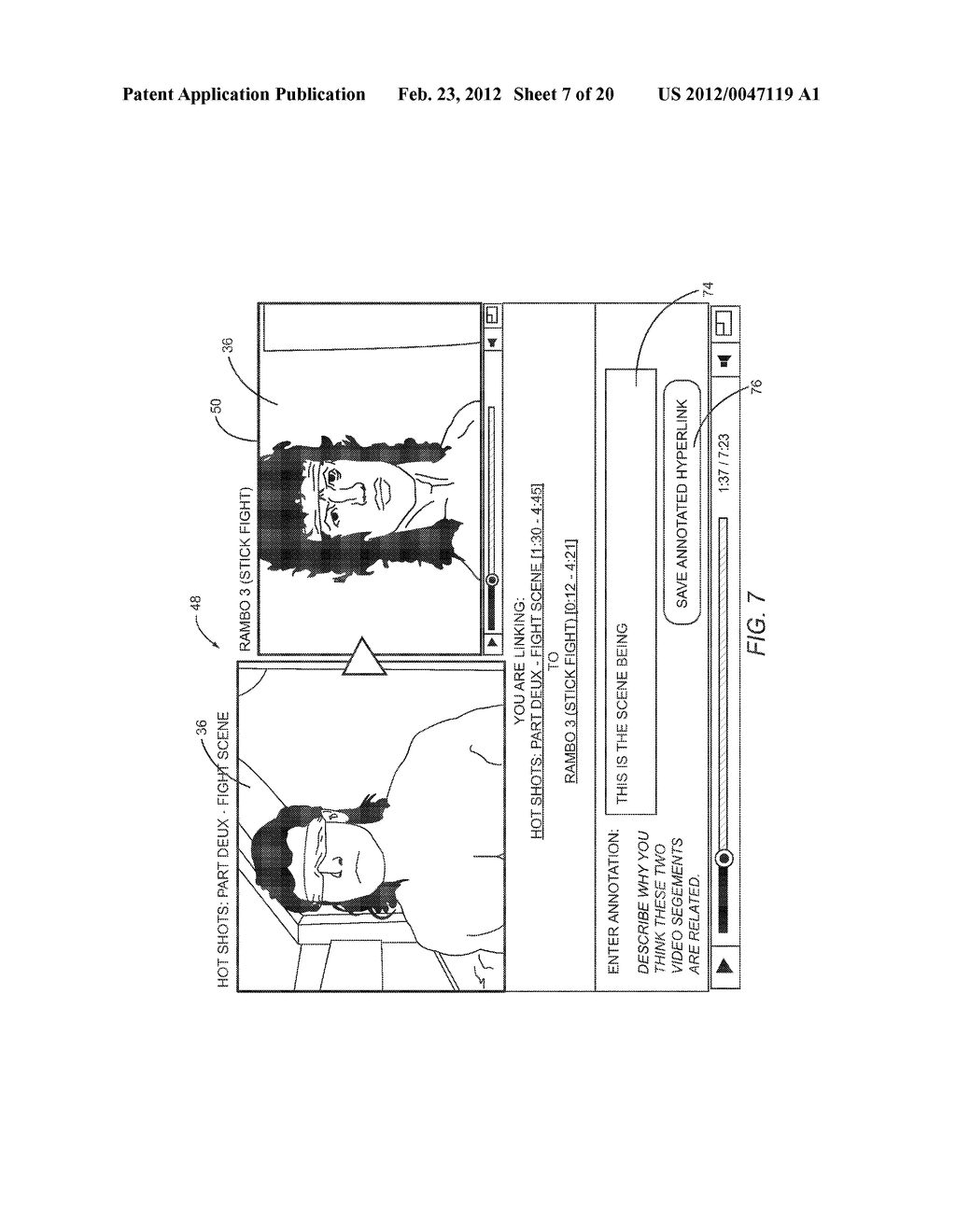 SYSTEM AND METHOD FOR CREATING AND NAVIGATING ANNOTATED HYPERLINKS BETWEEN     VIDEO SEGMENTS - diagram, schematic, and image 08