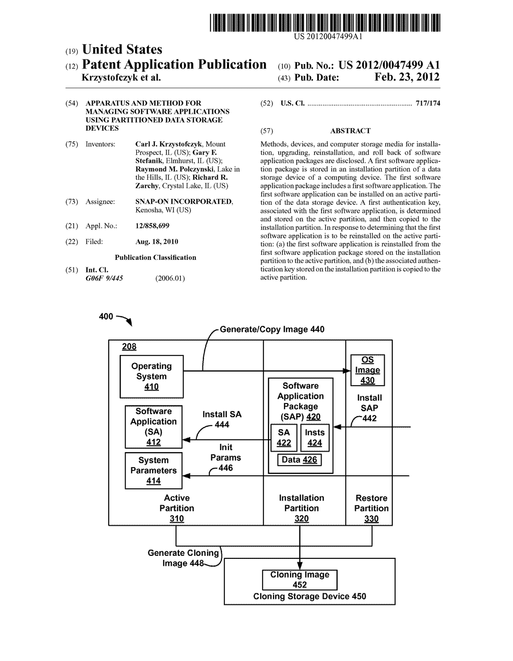 Apparatus and Method for Managing Software Applications Using Partitioned     Data Storage Devices - diagram, schematic, and image 01