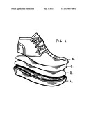 Silicone gel insole/midsole within extra-depth outsole diagram and image