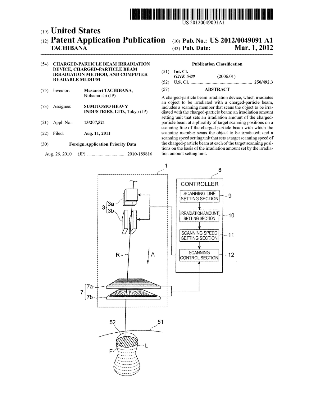 CHARGED-PARTICLE BEAM IRRADIATION DEVICE, CHARGED-PARTICLE BEAM     IRRADIATION METHOD, AND COMPUTER READABLE MEDIUM - diagram, schematic, and image 01