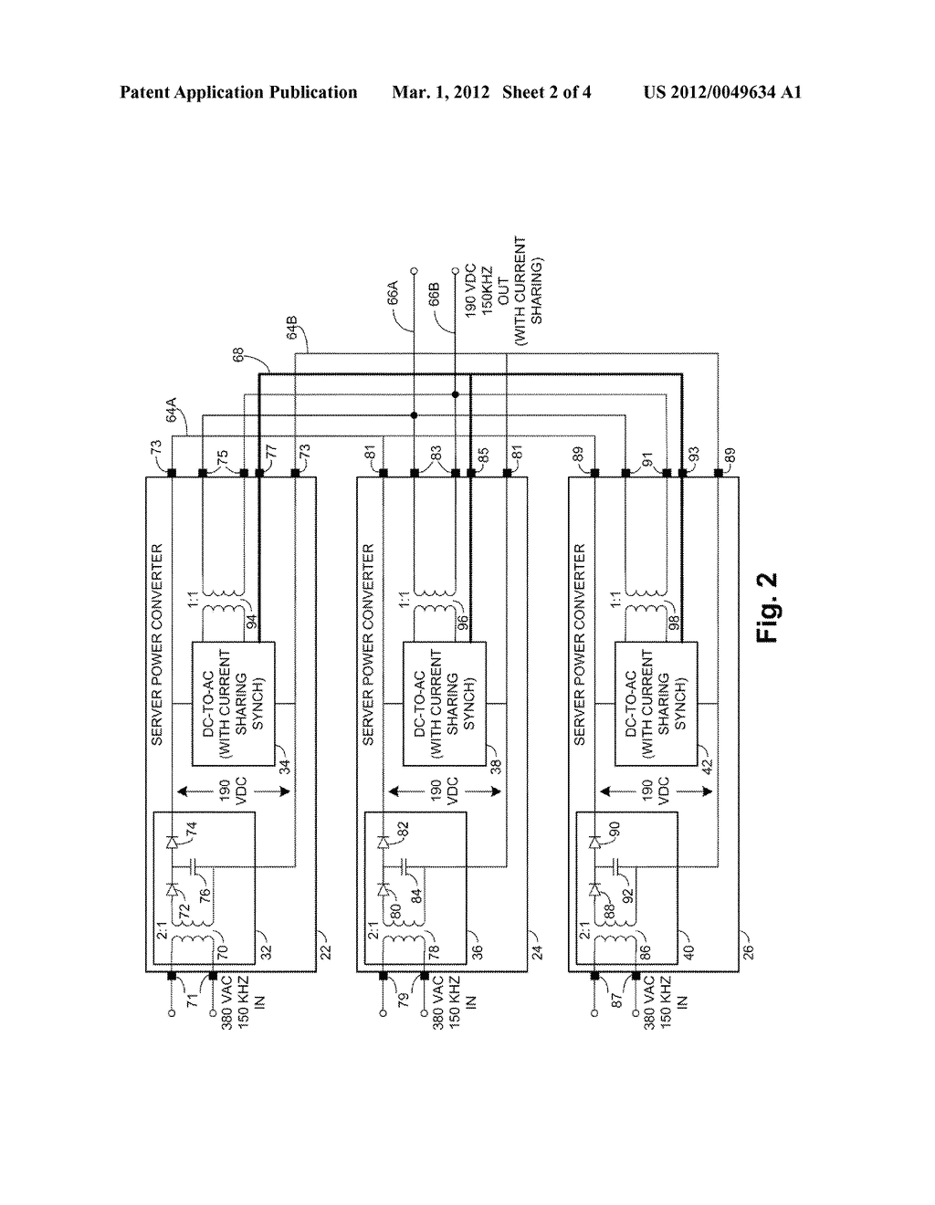 POWER CONVERSION USING DC AND AC CURRENT SHARING TO PRODUCE AN AC     DISTRIBUTION OUTPUT - diagram, schematic, and image 03