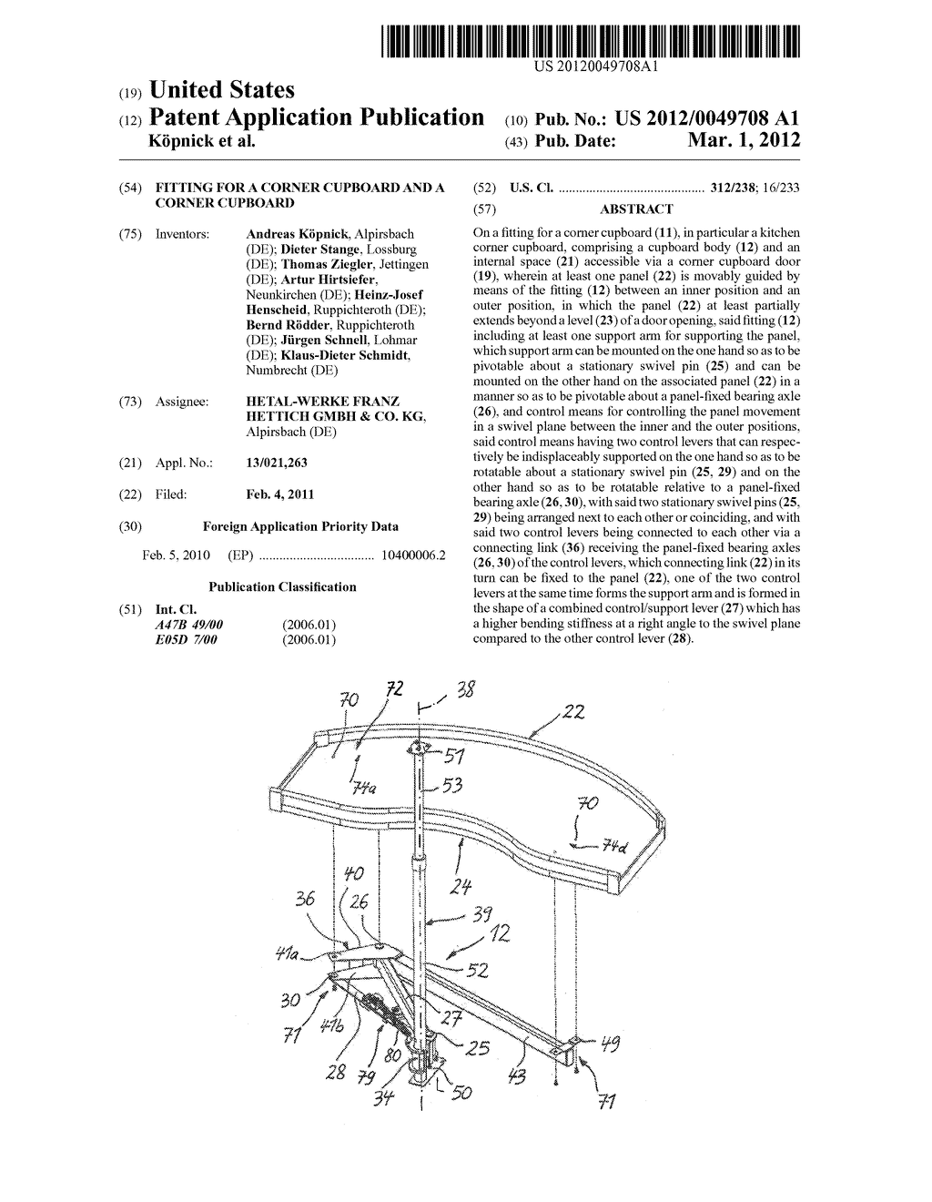  Fitting for a Corner Cupboard and a Corner Cupboard - diagram, schematic, and image 01