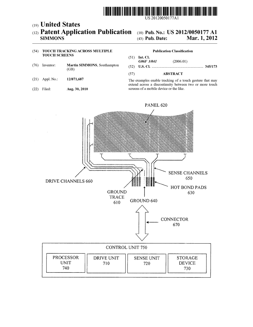 TOUCH TRACKING ACROSS MULTIPLE TOUCH SCREENS - diagram, schematic, and image 01