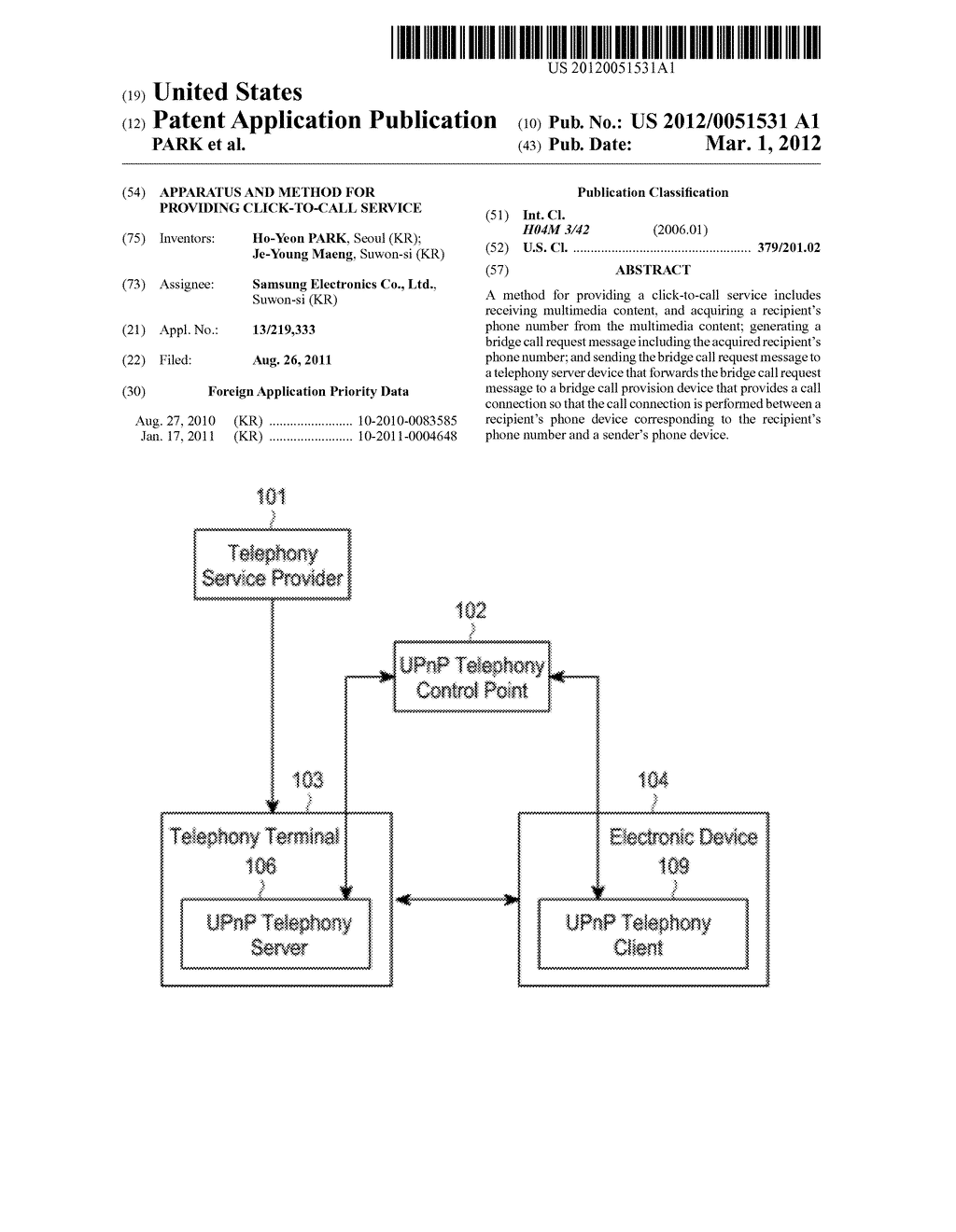 APPARATUS AND METHOD FOR PROVIDING CLICK-TO-CALL SERVICE - diagram, schematic, and image 01