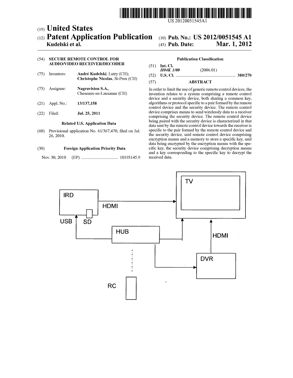 Secure remote control for audio/video receiver/decoder - diagram, schematic, and image 01