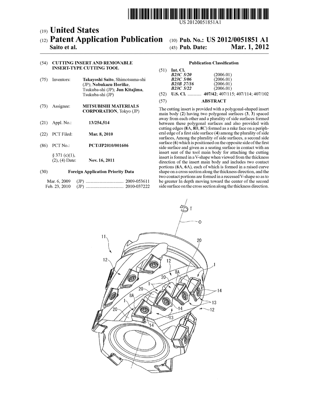 CUTTING INSERT AND REMOVABLE INSERT-TYPE CUTTING TOOL - diagram, schematic, and image 01