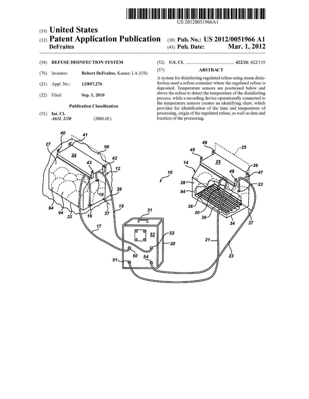 Refuse disinfection system - diagram, schematic, and image 01