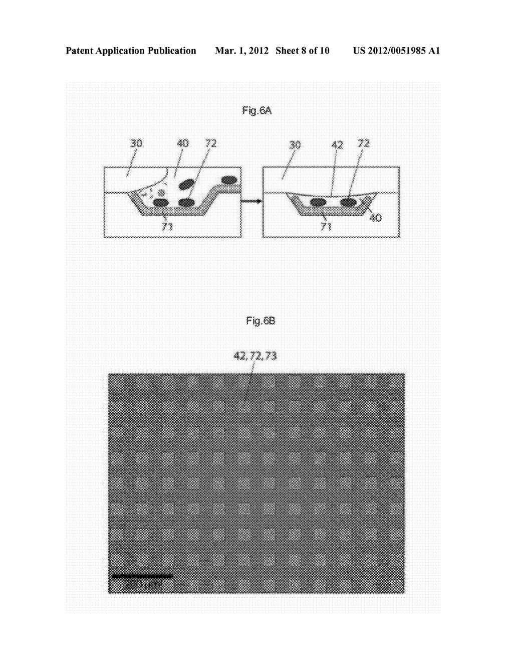 METHOD FOR MANUFACTURING LIQUID DROPLET MICROARRAYS, MICROARRAYS PREPARED     BY USING THE SAME, A DEVICE FOR DELIVERING MATERIALS AND A METHOD FOR     DELIVERING MATERIALS BY USING A DEVICE FOR DELIVERING MATERIALS     COMPRISING THE SAME - diagram, schematic, and image 09