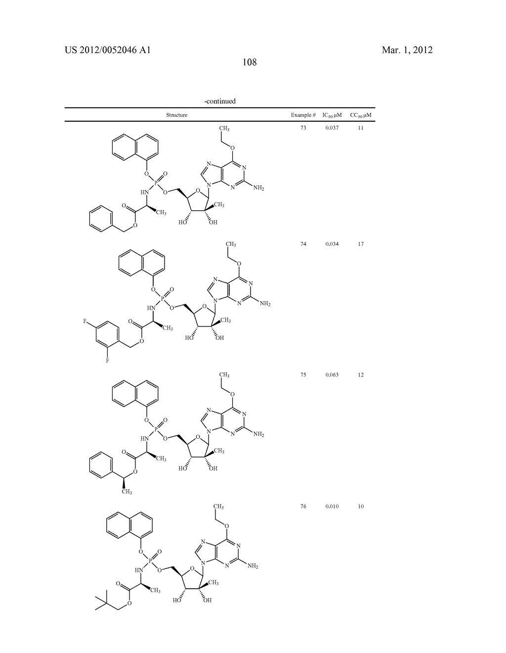 Phosphoramidate Derivatives of Guanosine Nucleoside Compunds for Treatment     of Viral Infections - diagram, schematic, and image 109