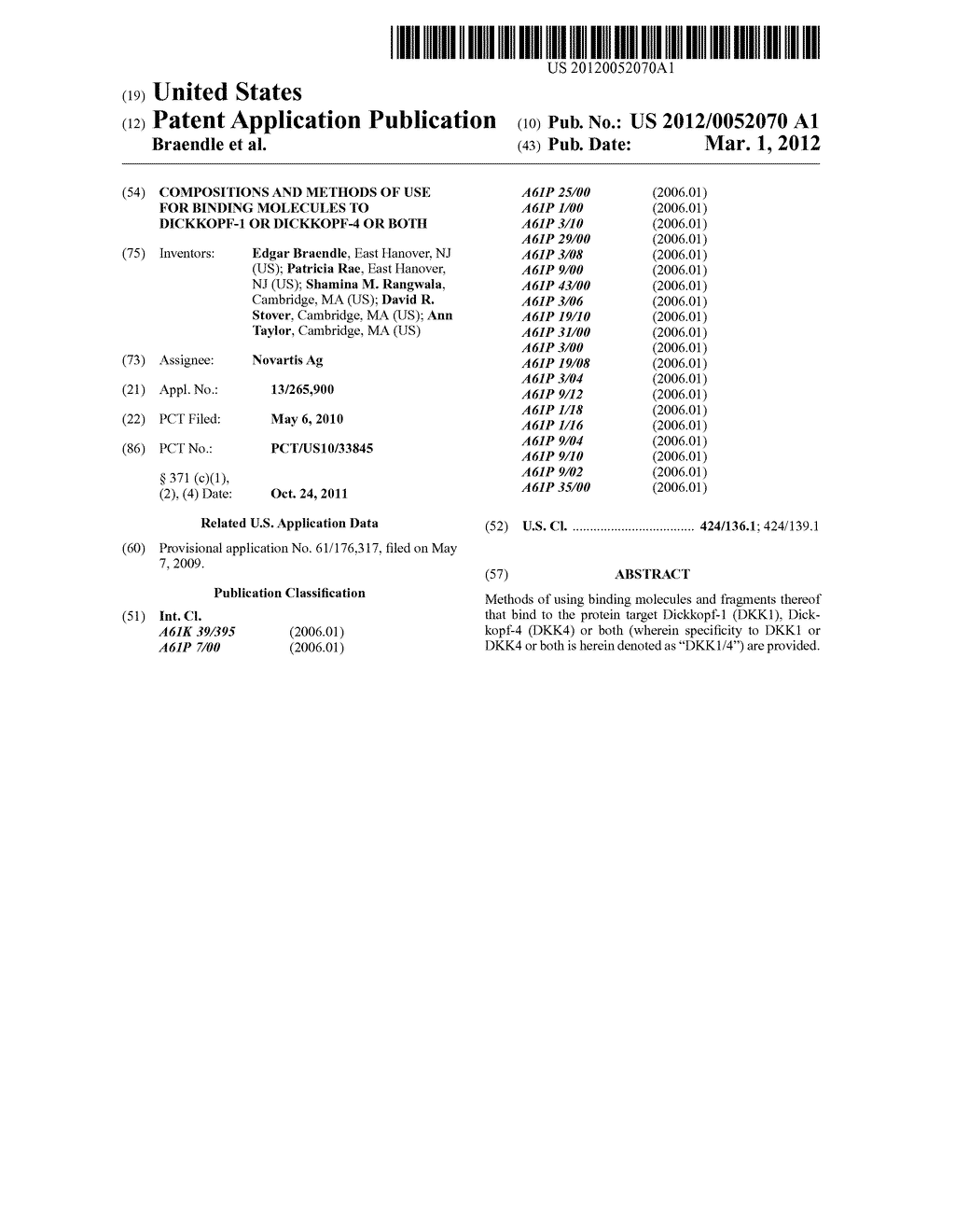 COMPOSITIONS AND METHODS OF USE FOR BINDING MOLECULES TO DICKKOPF-1 OR     DICKKOPF-4 OR BOTH - diagram, schematic, and image 01