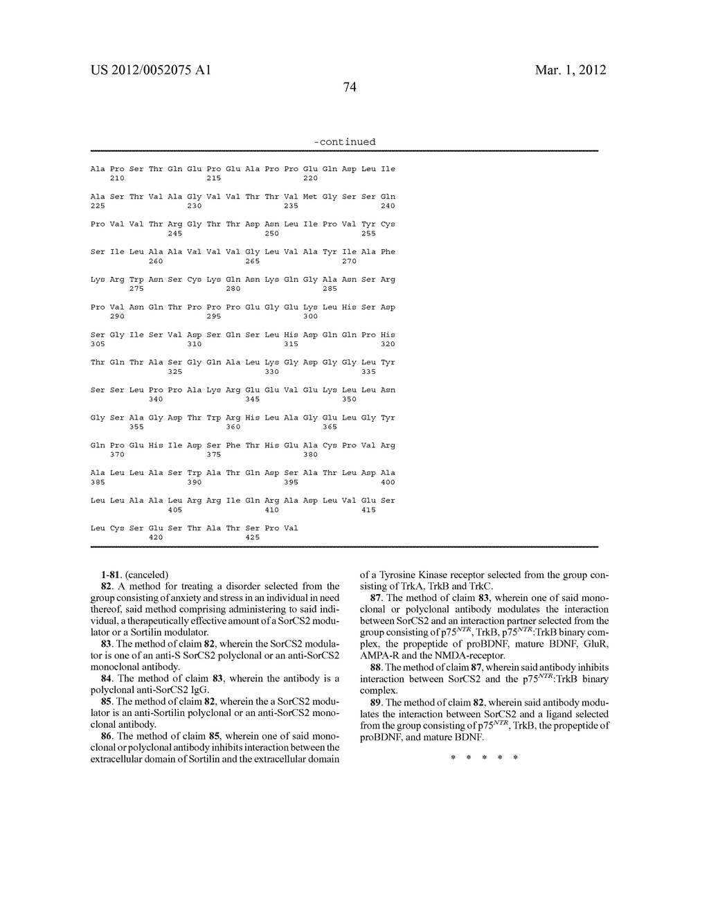 MODULATION OF THE VPS10P-DOMAIN RECEPTOR FAMILY FOR THE TREATMENT OF     MENTAL AND BEHAVIOURAL DISORDERS - diagram, schematic, and image 106