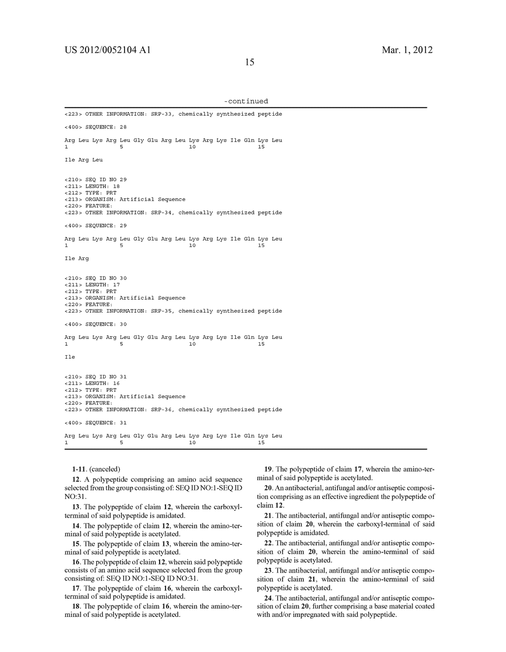 Polypeptides and Antibacterial or Antiseptic Use of Same - diagram, schematic, and image 16