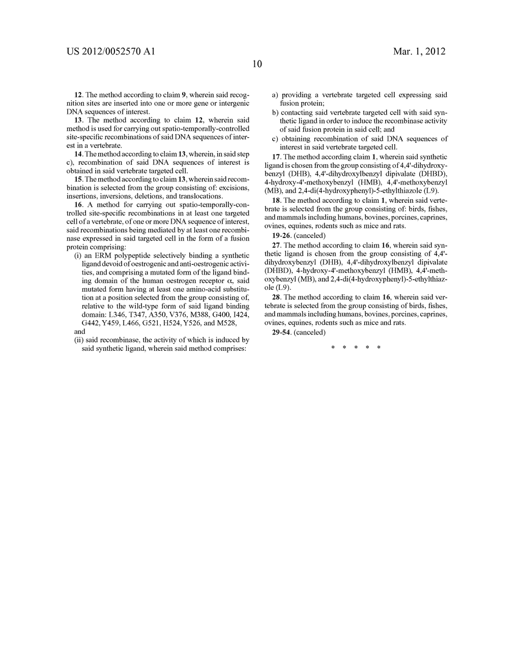 METHOD FOR TEMPORALLY CONTROLLING THE BIOLOGICAL ACTIVITY OF PROTEINS IN     VERTEBRATES, AND APPLICATIONS THEREOF - diagram, schematic, and image 19