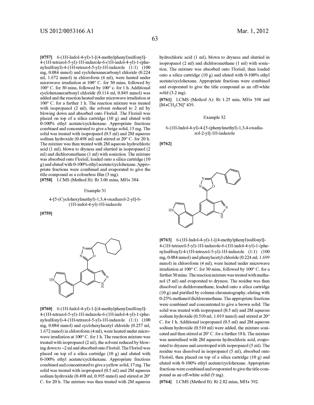 4-Oxadiazol-2-YL-Indazoles as Inhibitors of P13 Kinases - diagram, schematic, and image 64