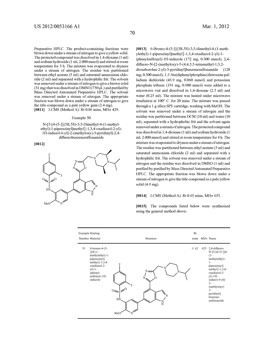 4-Oxadiazol-2-YL-Indazoles as Inhibitors of P13 Kinases - diagram, schematic, and image 71