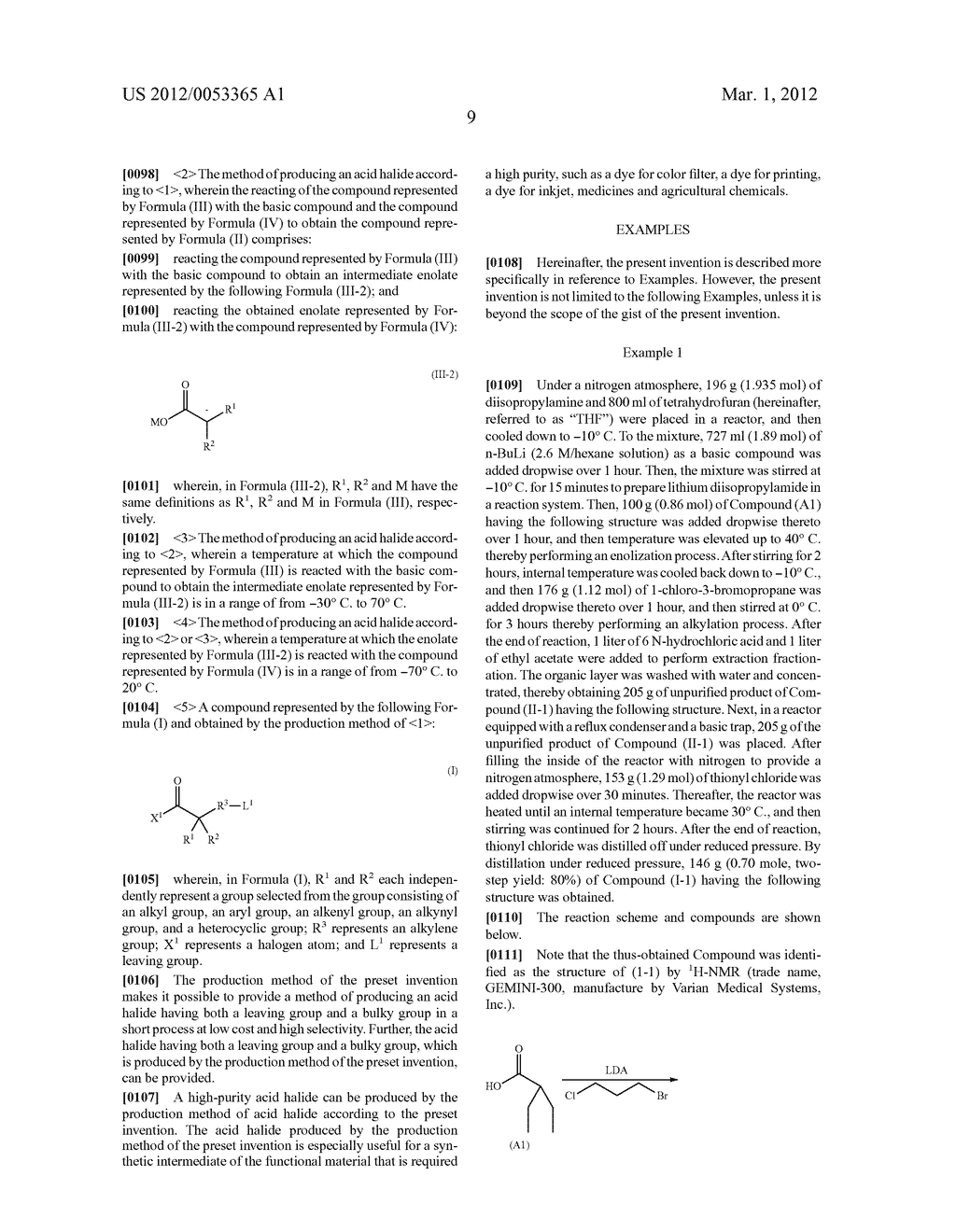 METHOD OF PRODUCING ACID HALIDE AND ACID HALIDE - diagram, schematic, and image 10