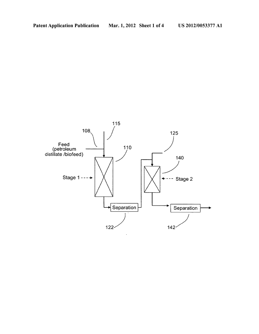 MULTI-STAGE CO-PROCESSING OF BIOFEEDS FOR MANUFACTURING OF DIESEL RANGE     HYDROCARBONS - diagram, schematic, and image 02