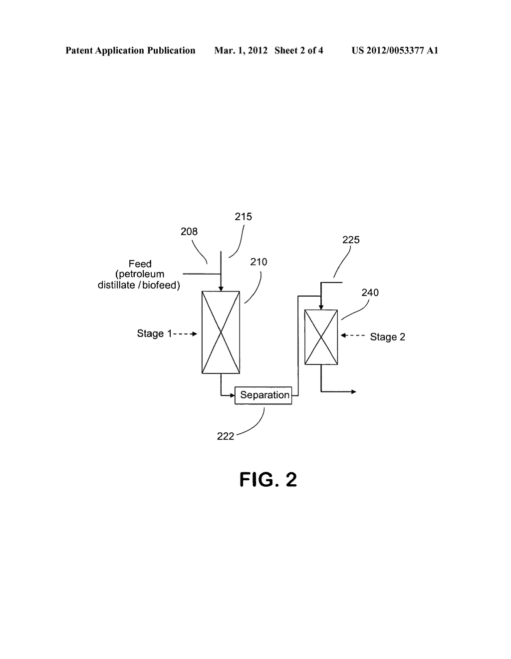 MULTI-STAGE CO-PROCESSING OF BIOFEEDS FOR MANUFACTURING OF DIESEL RANGE     HYDROCARBONS - diagram, schematic, and image 03