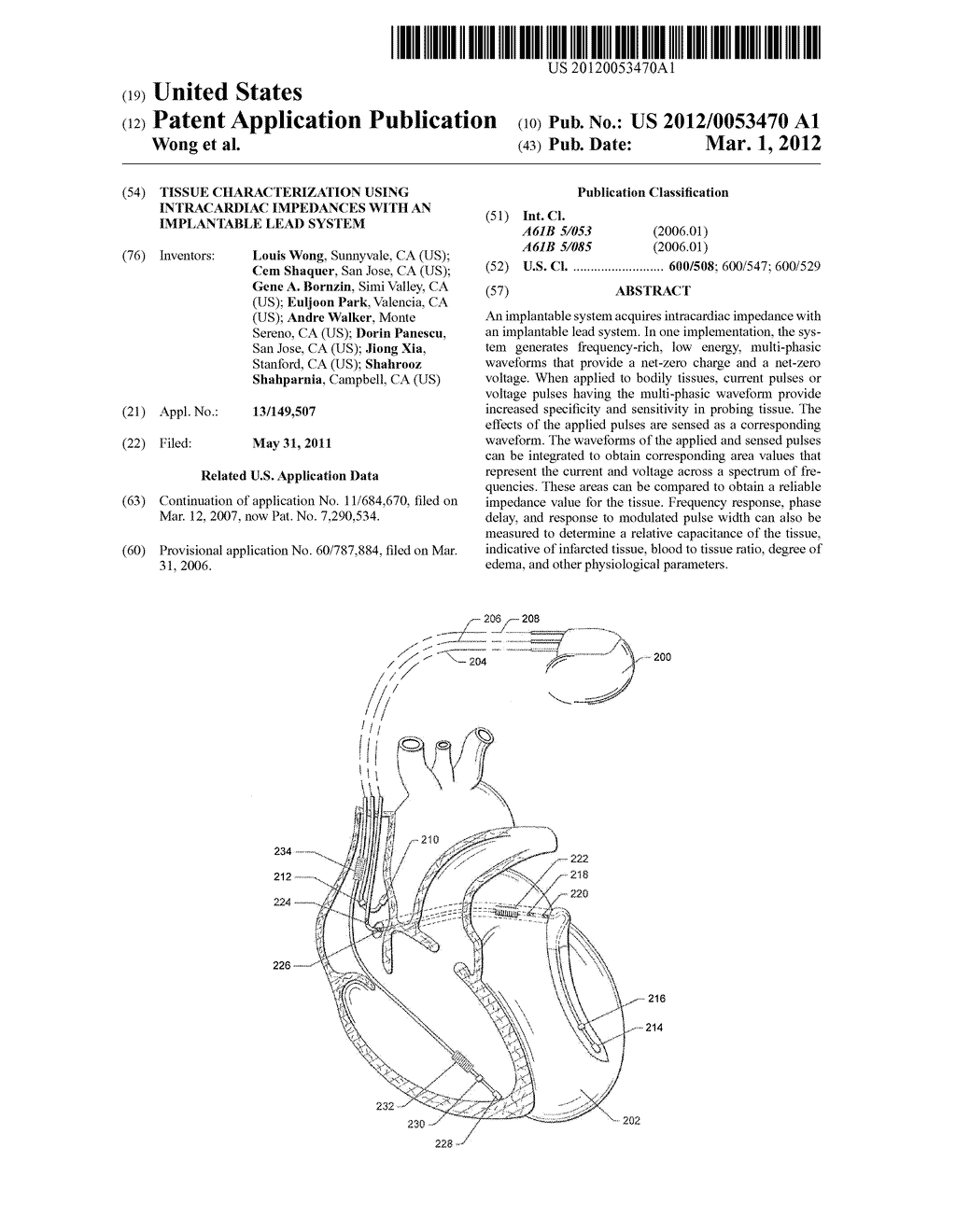 TISSUE CHARACTERIZATION USING INTRACARDIAC IMPEDANCES WITH AN IMPLANTABLE     LEAD SYSTEM - diagram, schematic, and image 01