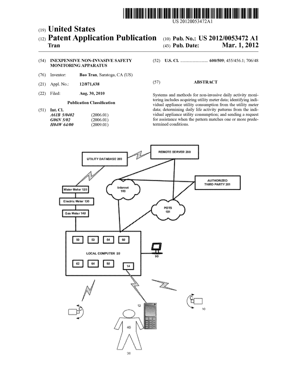 INEXPENSIVE NON-INVASIVE SAFETY MONITORING APPARATUS - diagram, schematic, and image 01