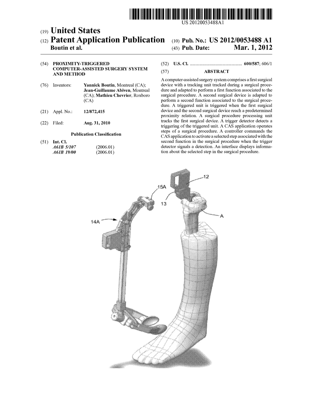 PROXIMITY-TRIGGERED COMPUTER-ASSISTED SURGERY SYSTEM AND METHOD - diagram, schematic, and image 01