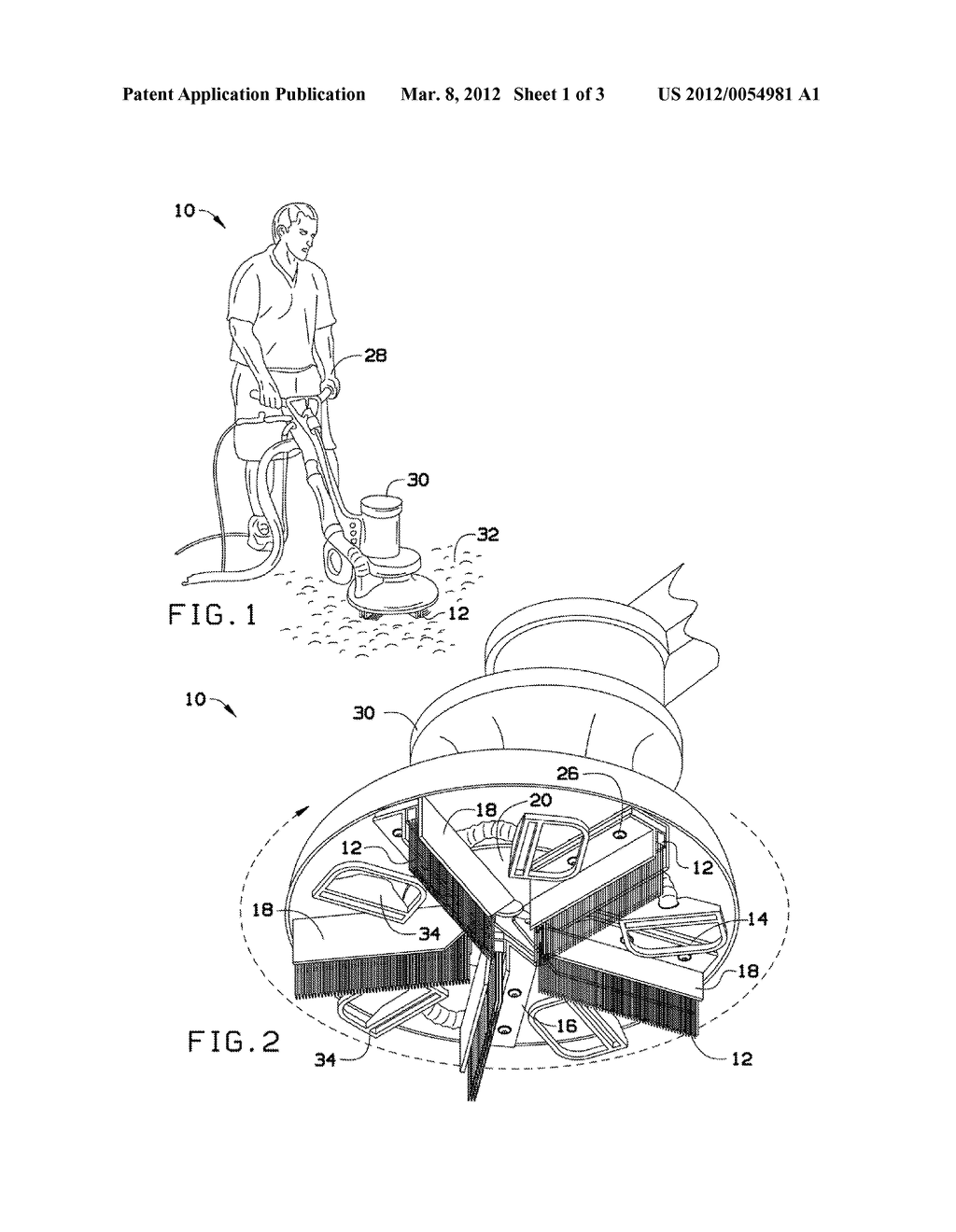 INTERCHANGABLE BRUSH ATTACHMENT FOR ROTARY CARPET CLEANING MACHINE - diagram, schematic, and image 02