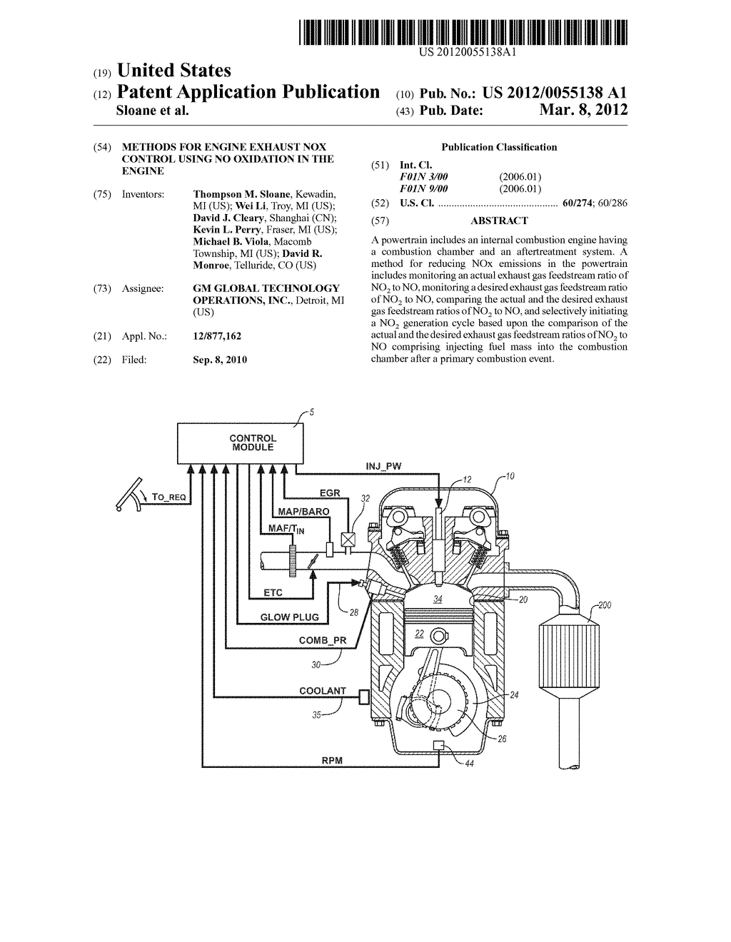 METHODS FOR ENGINE EXHAUST NOX CONTROL USING NO OXIDATION IN THE ENGINE - diagram, schematic, and image 01