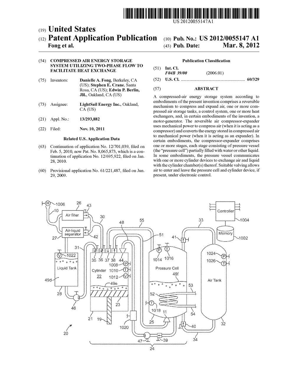 COMPRESSED AIR ENERGY STORAGE SYSTEM UTILIZING TWO-PHASE FLOW TO     FACILITATE HEAT EXCHANGE - diagram, schematic, and image 01