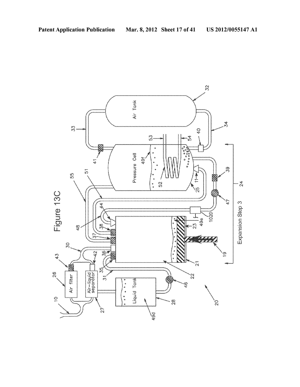 COMPRESSED AIR ENERGY STORAGE SYSTEM UTILIZING TWO-PHASE FLOW TO     FACILITATE HEAT EXCHANGE - diagram, schematic, and image 18