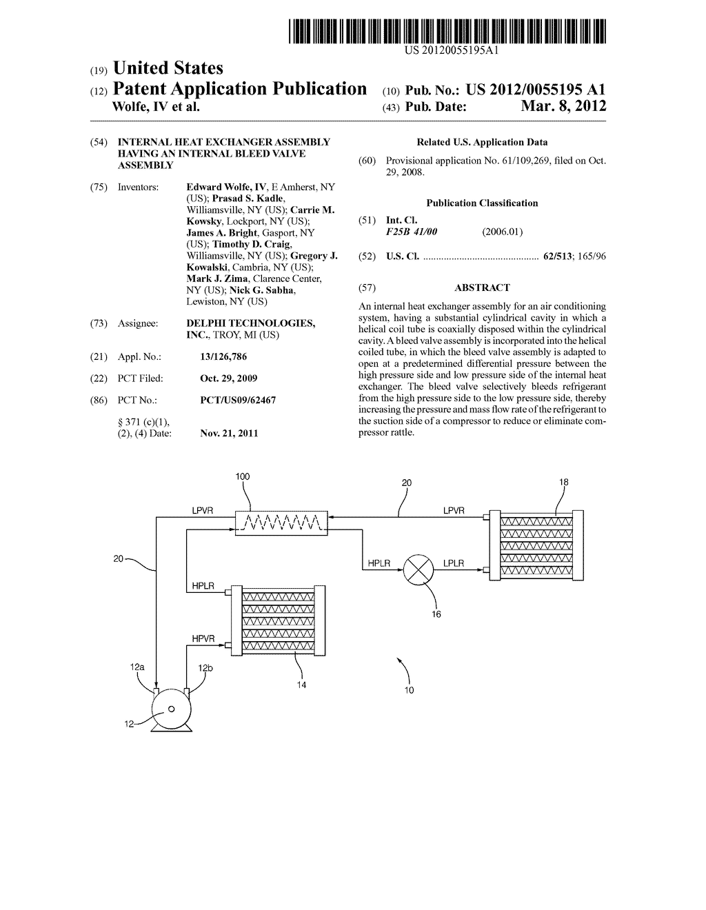 Internal Heat Exchanger Assembly Having an Internal Bleed Valve Assembly - diagram, schematic, and image 01