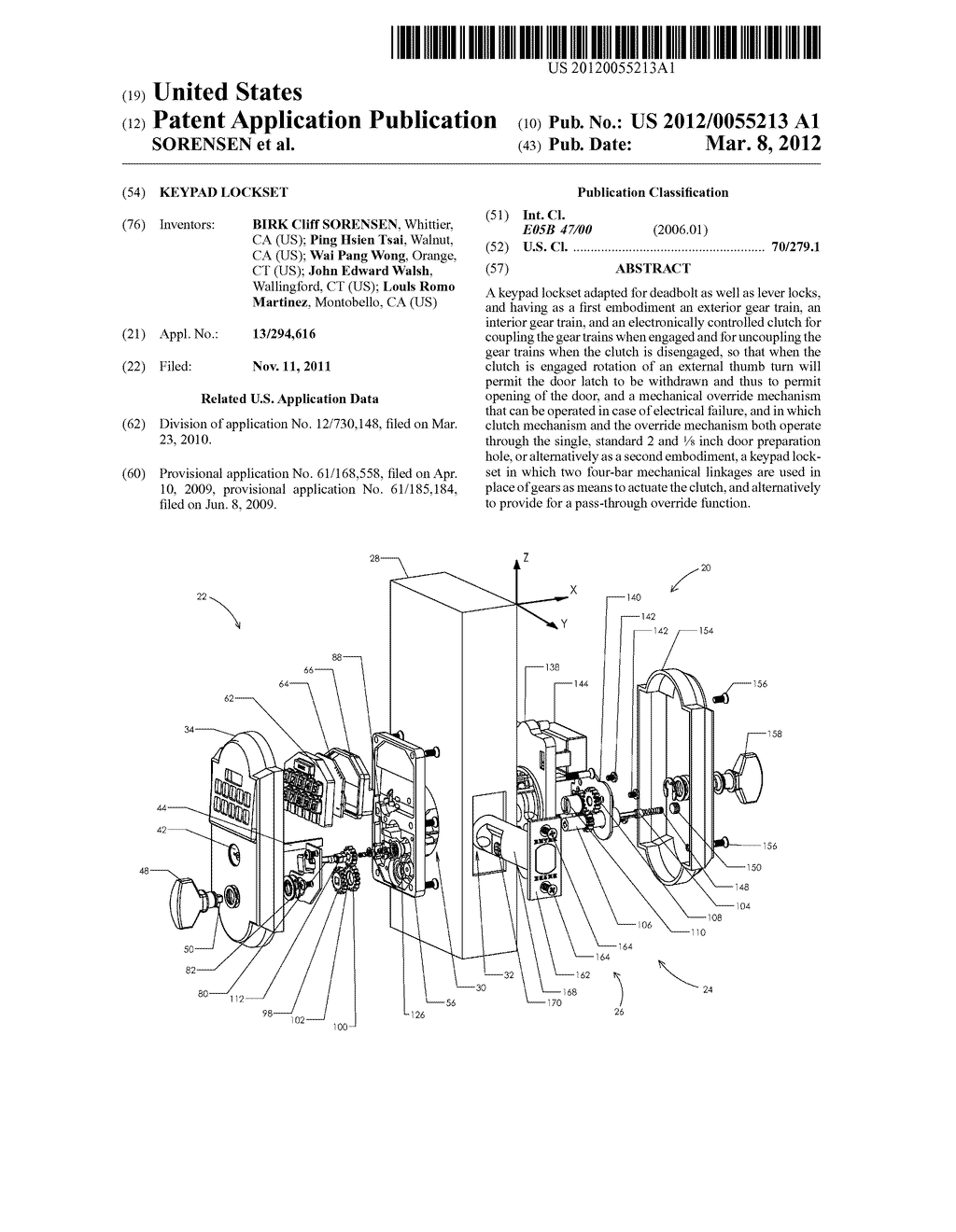 KEYPAD LOCKSET - diagram, schematic, and image 01