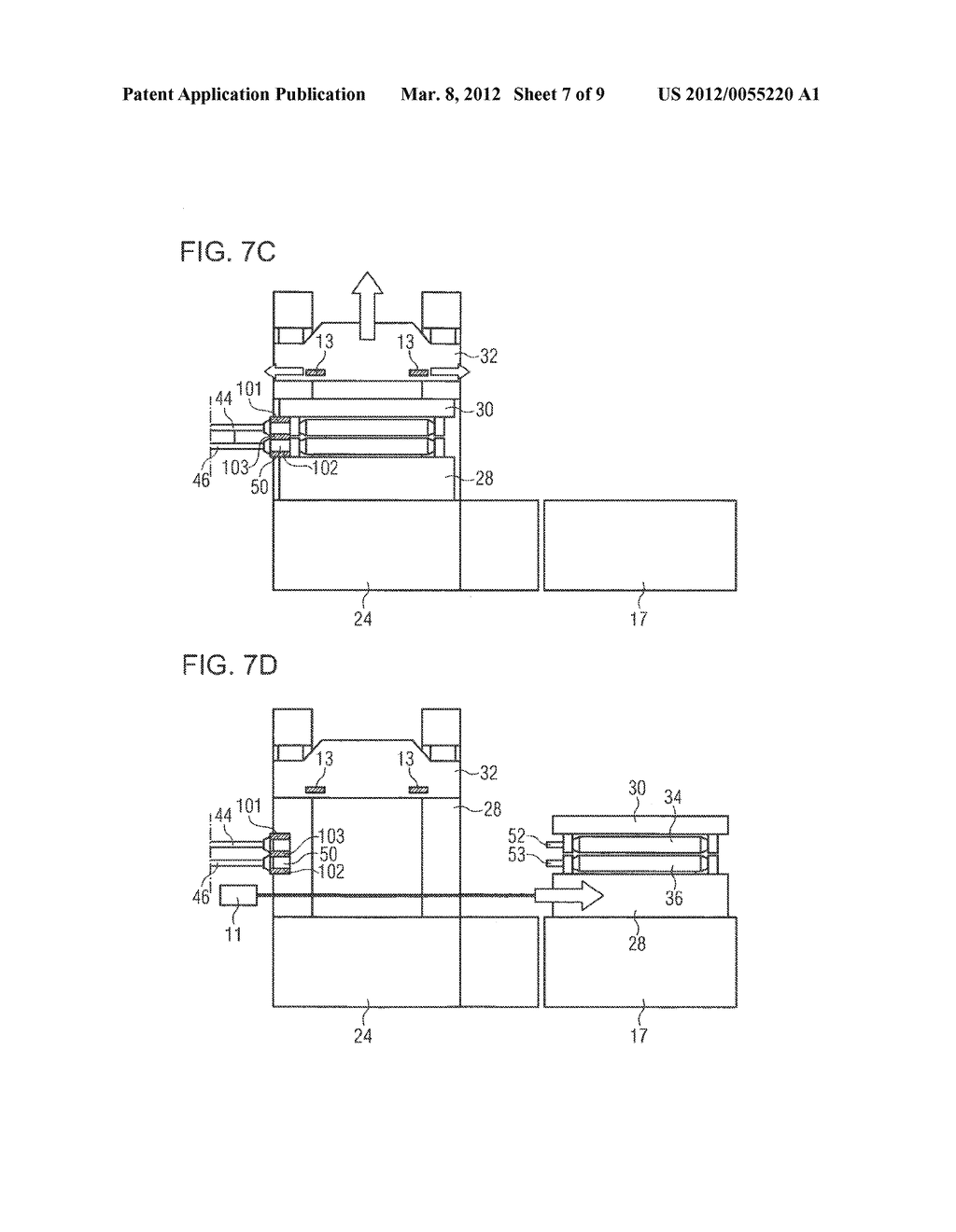 METHOD FOR MODIFYING THE DISTANCE BETWEEN THE ROLLERS OF A LEVELING     MACHINE, LEVELING MACHINE, AND APPARATUS FOR IMPLEMENTING SAID METHOD - diagram, schematic, and image 08