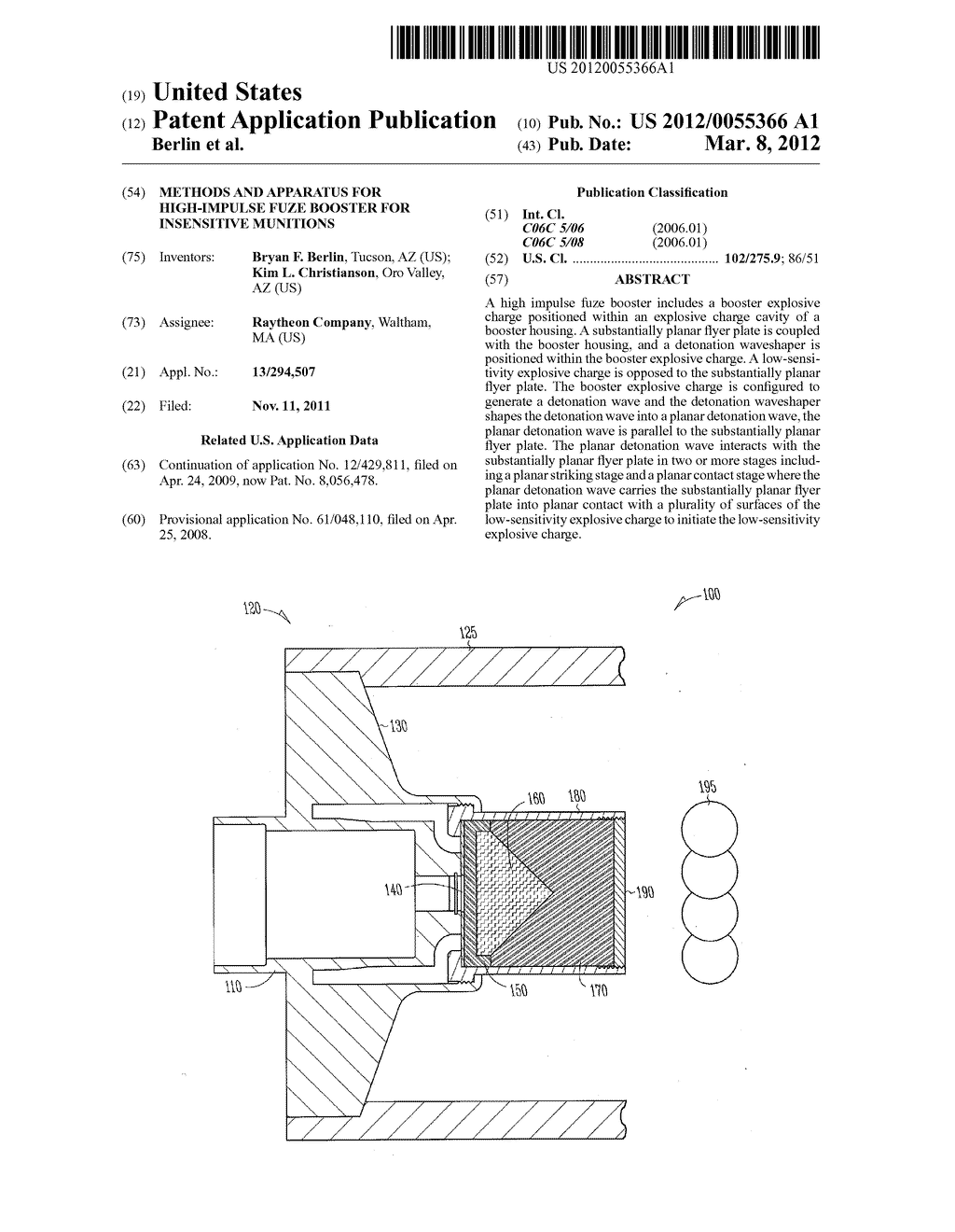 METHODS AND APPARATUS FOR HIGH-IMPULSE FUZE BOOSTER FOR INSENSITIVE     MUNITIONS - diagram, schematic, and image 01