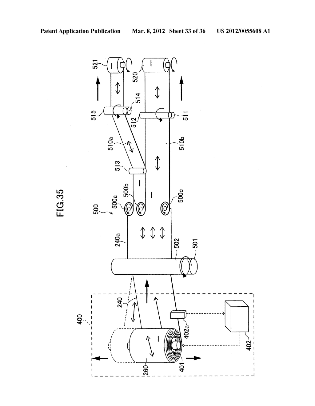 METHOD OF PRODUCING ROLL OF LAMINATE STRIP WITH POLARIZING FILM - diagram, schematic, and image 34