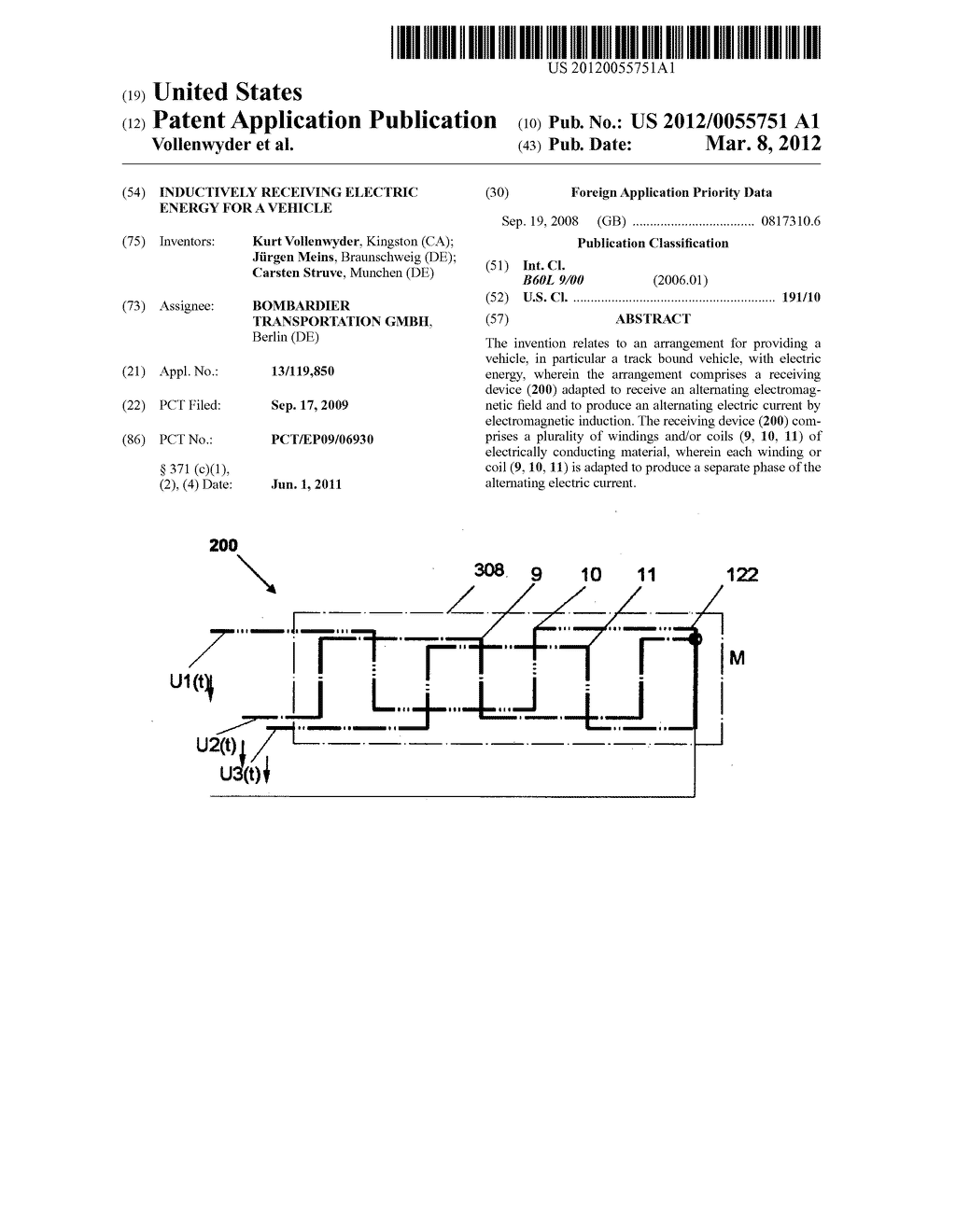 INDUCTIVELY RECEIVING ELECTRIC ENERGY FOR A VEHICLE - diagram, schematic, and image 01